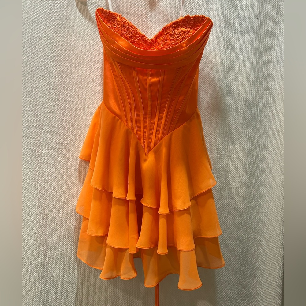 Orange tiered dress